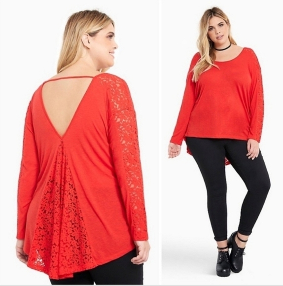 Nwot Torrid red lace top size 3 - Picture 1 of 3